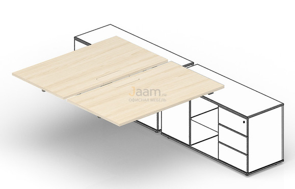 Мебель для персонала Приставной элемент (меламиновые аутлеты) ST2TPM148FU