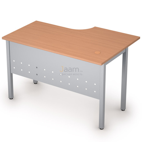 Мебель для персонала Стол криволинейный на металлических опорах левый 2МК.141