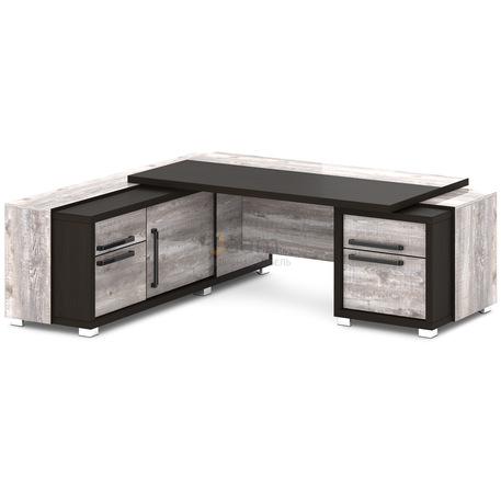 Кабинет руководителя Стол руководителя с греденцией и тумбой L-118пр/л