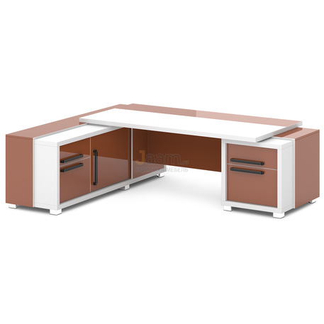 Кабинет руководителя Стол руководителя с греденцией и тумбой L-120пр/л