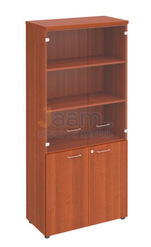 Кабинет руководителя Офисный шкаф для документов со стеклянными прозрачными дверями  ПТ 983