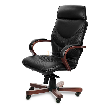 Кресло LEEDS WOOD A кожа+кож.зам.