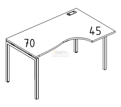 Мебель для персонала Стол эргономичный правый "Классика" на металлокаркасе DUE Б2 044 БП