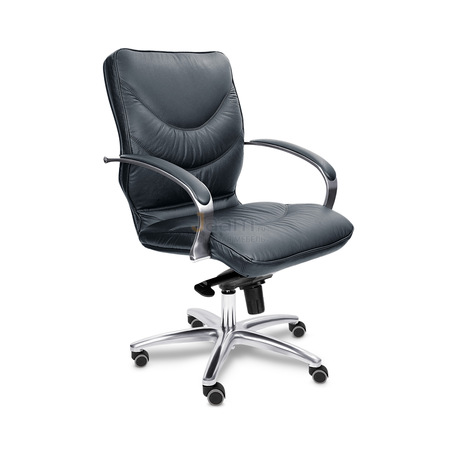 Кресло LEEDS CHROME B кожа+кож.зам.