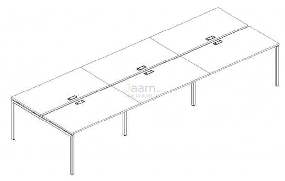 Мебель для персонала Рабочая станция на металлокаркасе DUE Б2 170-3 БП