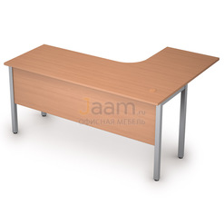 Мебель для персонала Стол криволинейный на металлических опорах левый 2МД.132