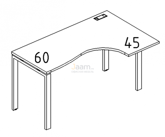 Мебель для персонала Стол эргономичный правый "Классика" на металлокаркасе UNO Б1 032 БП