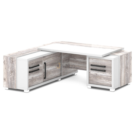 Кабинет руководителя Стол руководителя с греденцией и тумбой L-113пр/л