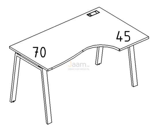 Мебель для персонала Стол эргономичный правый "Классика" на металлокаркасе TRE Б3 044 БП