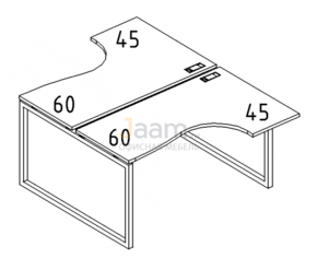 Мебель для персонала Рабочая станция со столами эргономичными "Классика" на металлокаркасе QUATTRO Б4 181 БП